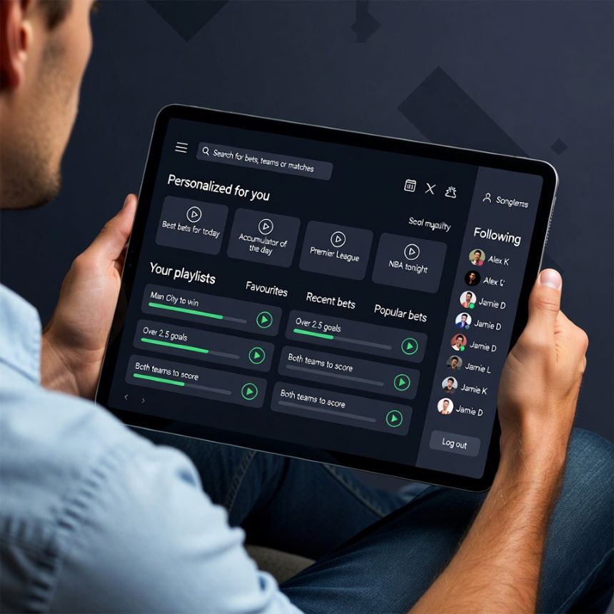 user interacting with a tablet or phone